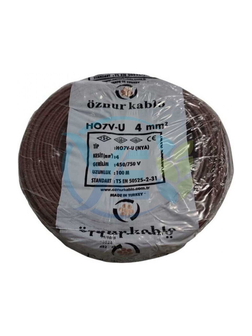 ÖZNUR 4 MM NYA KABLO 100 M  KAHVERENGİ