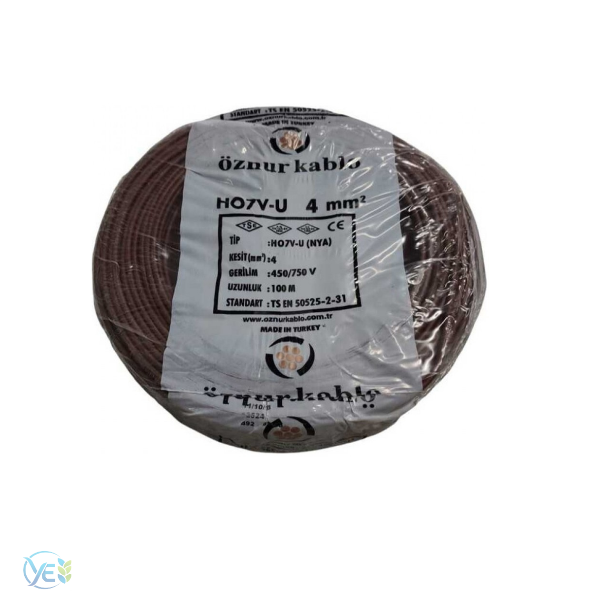 ÖZNUR 4 MM NYA KABLO 100 M  KAHVERENGİ