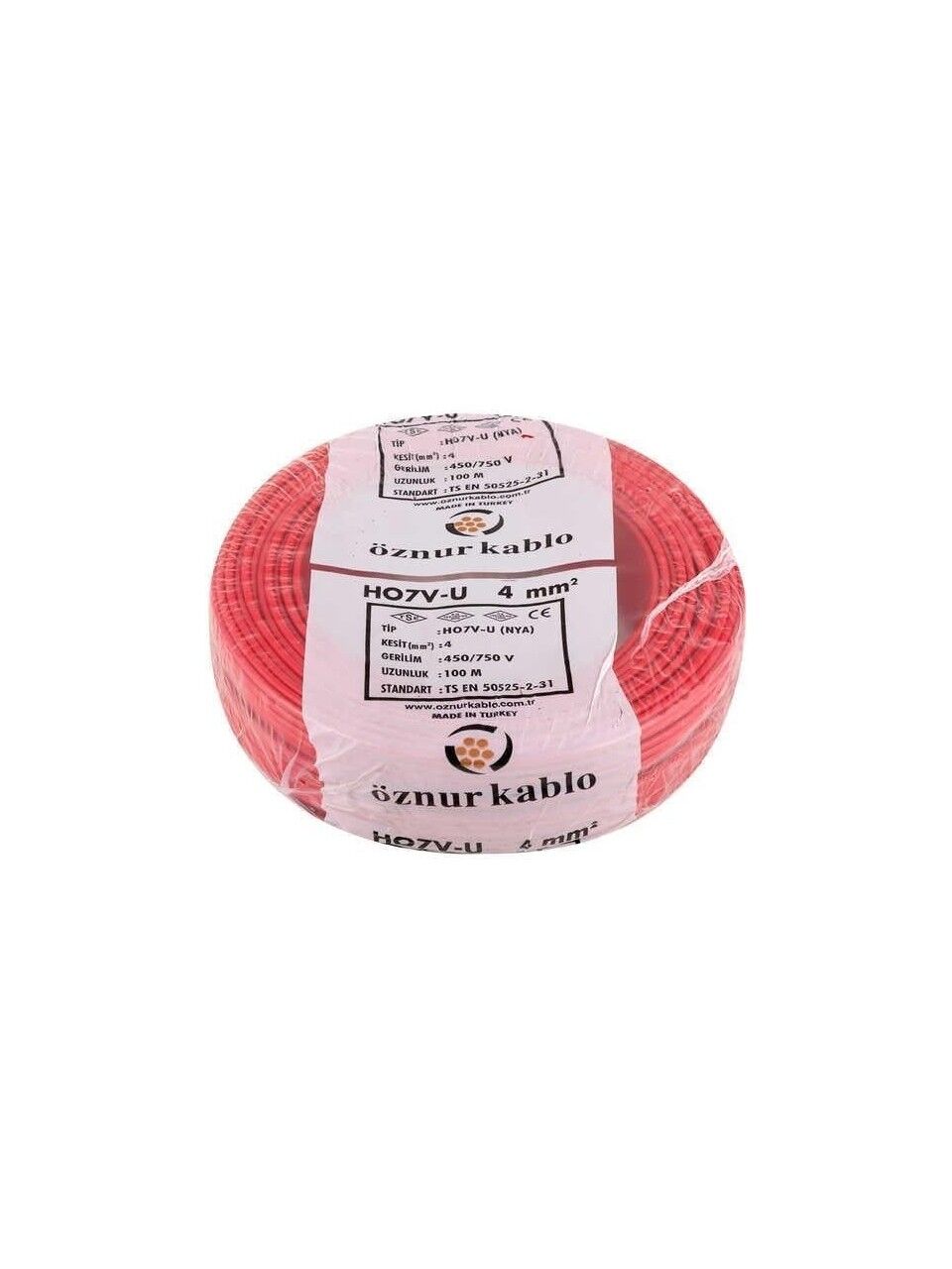 ÖZNUR 4 MM NYA KABLO 100 M KIRMIZI