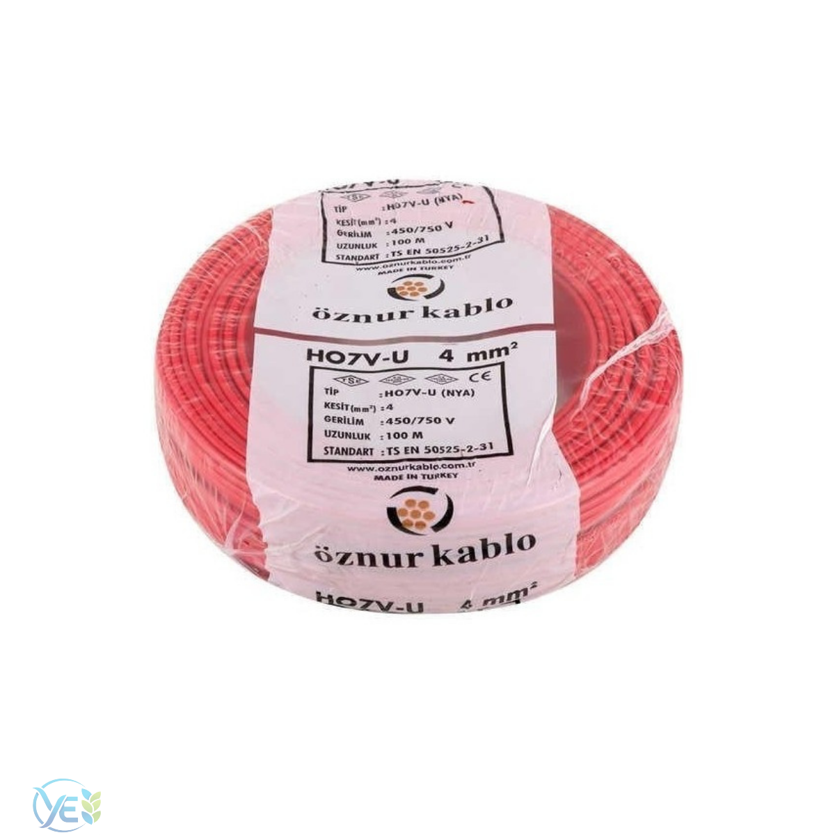 ÖZNUR 4 MM NYA KABLO 100 M KIRMIZI