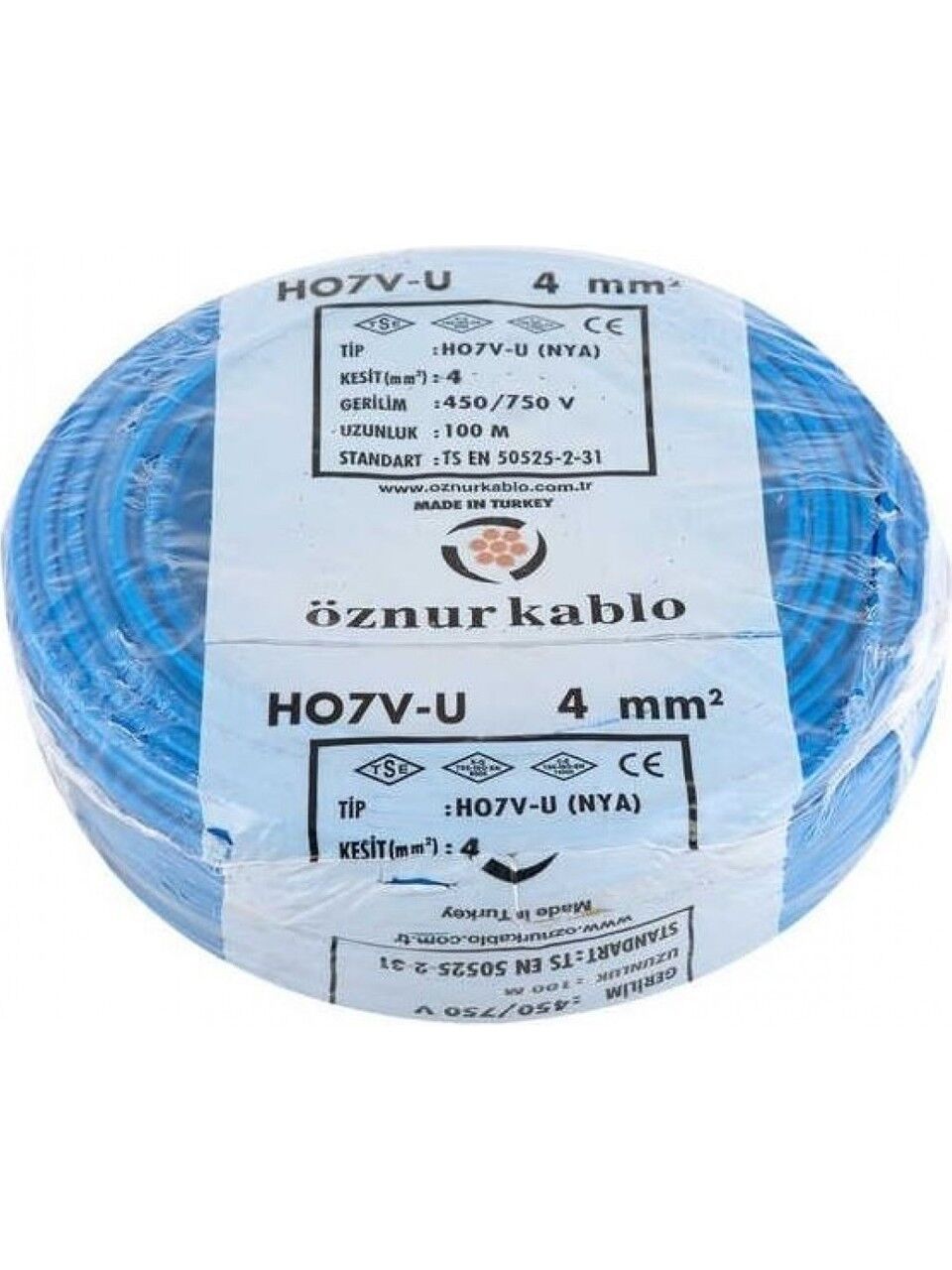 ÖZNUR 4 MM NYA KABLO 100 M MAVİ