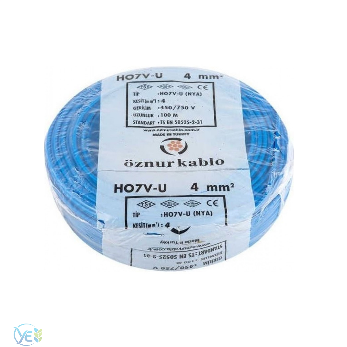 ÖZNUR 4 MM NYA KABLO 100 M MAVİ