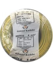 ÖZNUR 4 MM NYA KABLO 100 M  SARI YEŞİL