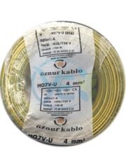 ÖZNUR 4 MM NYA KABLO 100 M  SARI YEŞİL
