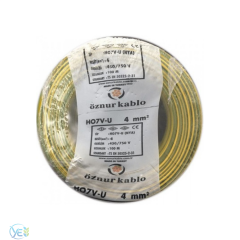 ÖZNUR 4 MM NYA KABLO 100 M  SARI YEŞİL