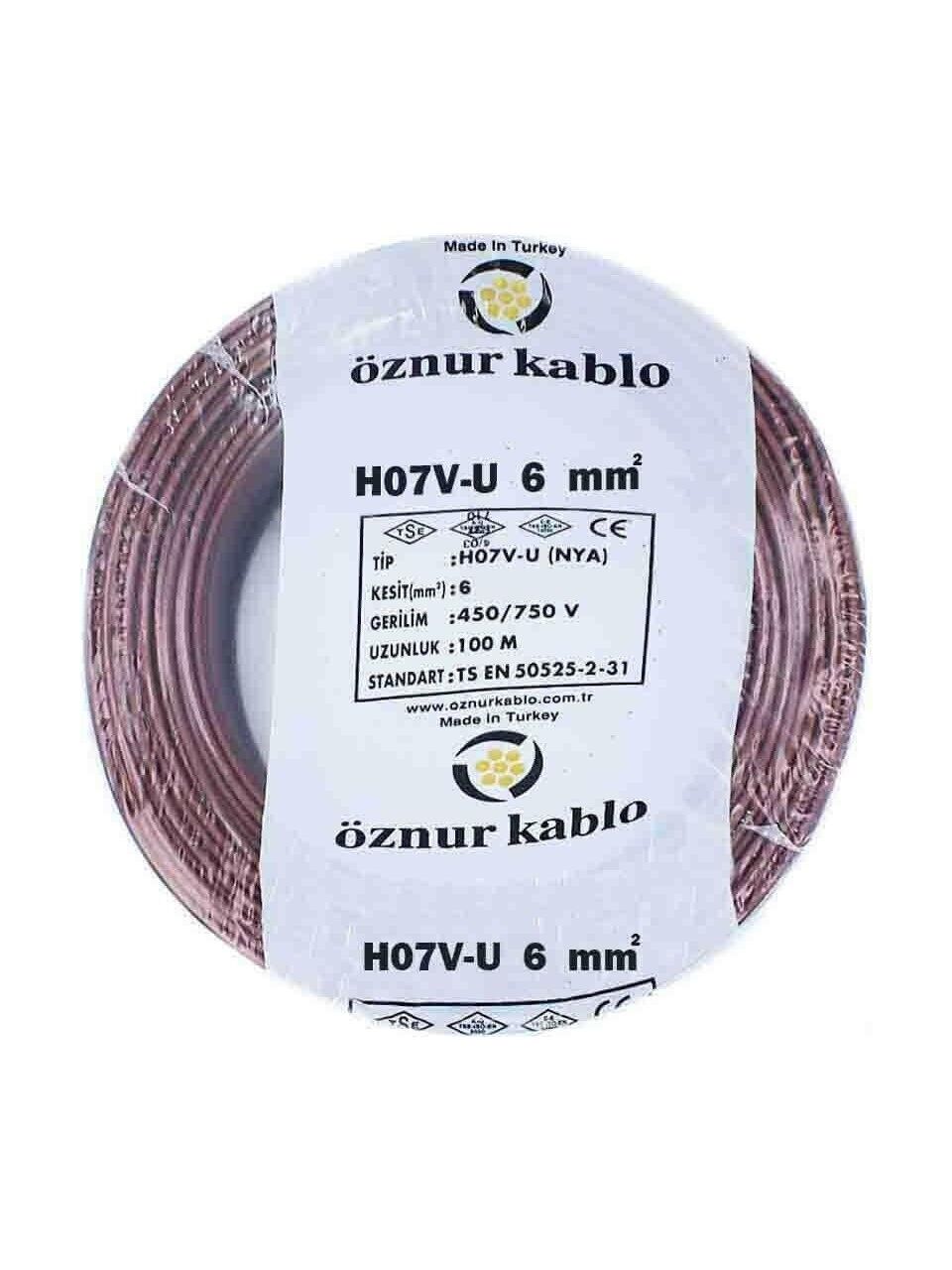 ÖZNUR 6 MM NYA KABLO 100 M KAHVERENGİ