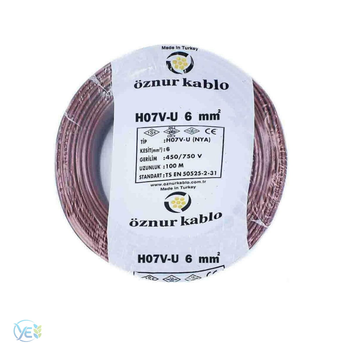 ÖZNUR 6 MM NYA KABLO 100 M KAHVERENGİ