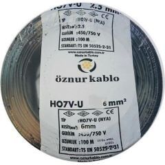 ÖZNUR 6 MM NYA KABLO 100 M SİYAH