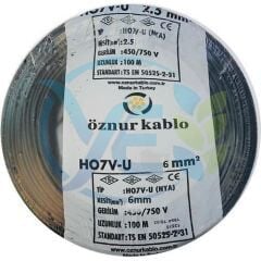 ÖZNUR 6 MM NYA KABLO 100 M SİYAH