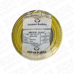 ÖZNUR 6 MM NYA KABLO 100 M SARI YEŞİL