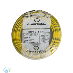 ÖZNUR 6 MM NYA KABLO 100 M SARI YEŞİL