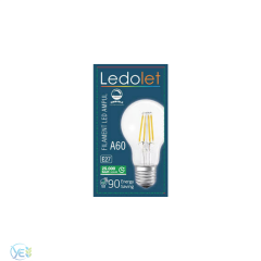 LEDOLET FLAMENT 4W 2700K A60 LED AMPUL
