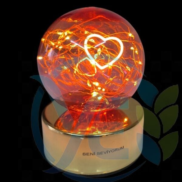 LEDOLET MASA LAMBASI TARAFTAR KIRMIZI PERİ KALP ALTIN USB ŞARJLI