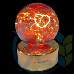 LEDOLET MASA LAMBASI TARAFTAR KIRMIZI PERİ KALP ALTIN USB ŞARJLI